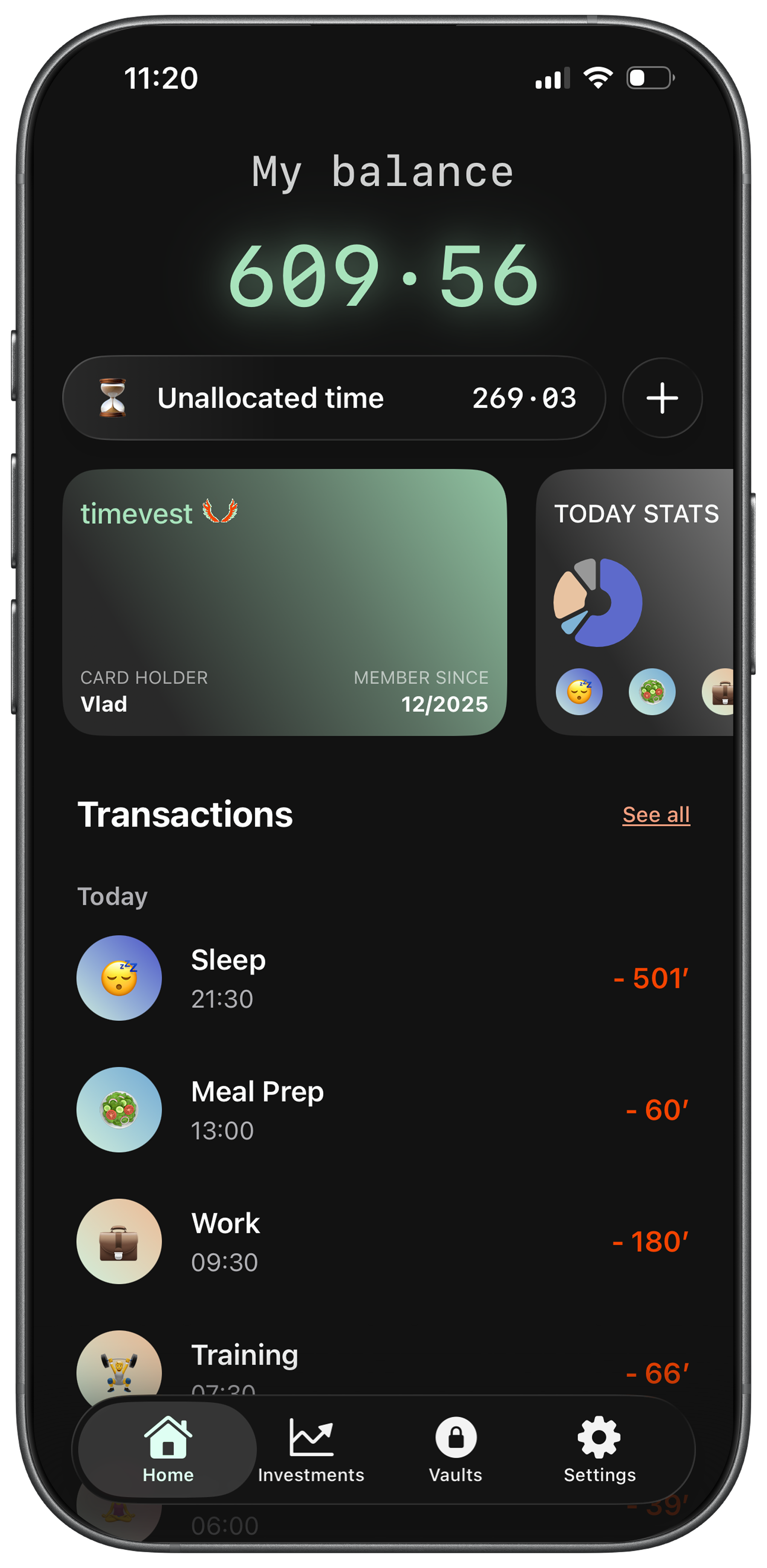 timevest app preview